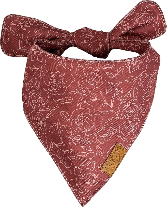 Remy+Roo Small Spring Bandanas - 4 Pack Rubi Set | Premium Durable Adjustable Polyester Fabric | Patented Shape Girl Dog Bandana, Floral Dog Bandana