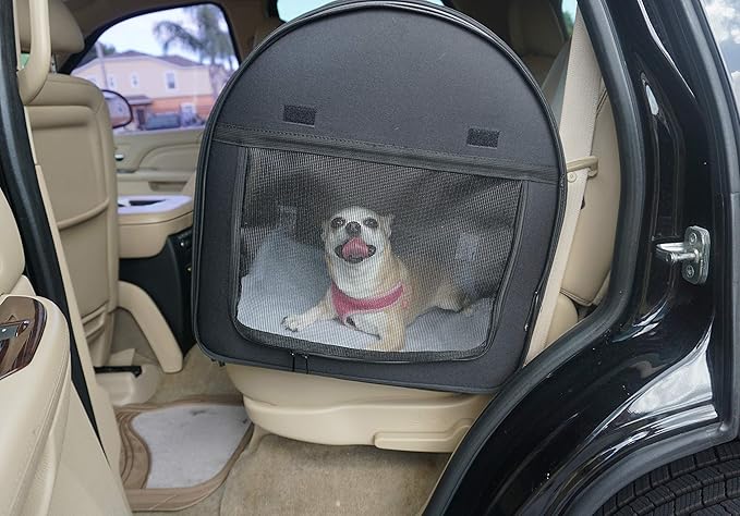 Soft Dog Cat Crate The Portable 2-in-1 Double Travel Kennel Tube Carrier for All Pets Car Seat Ready