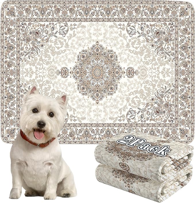 Dogcator Washable Pee Pads for Dogs, 2 Pack Reusable Puppy Training Pads. 36''x48'' Super Absorbent Dog Rugs, Non-Slip and Leakproof Pee Mat for Dogs, Whelping Pads for Crates and Floors