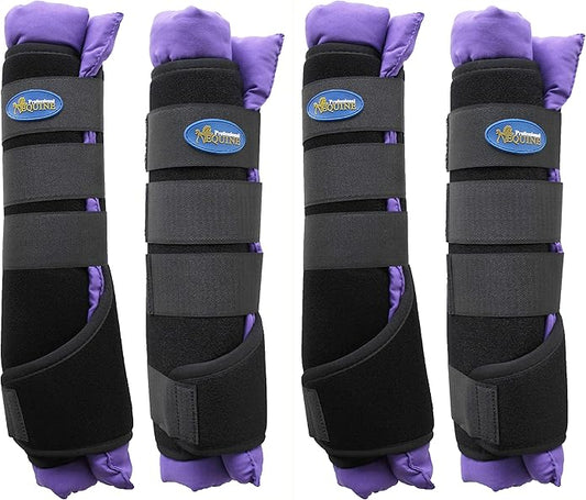Horse Stable Shipping Boots Wraps Front Rear 4PK Purple Leg Care Purple 4120PR