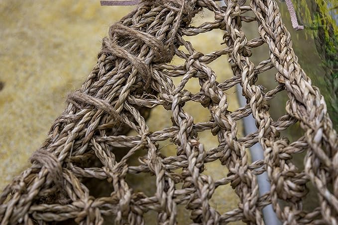Penn-Plax Reptology Lizard Lounger Corner Triangle with Ladder– 100% Natural Seagrass Fiber – Great for Bearded Dragons, Anoles, Geckos, and Other Reptiles – Large