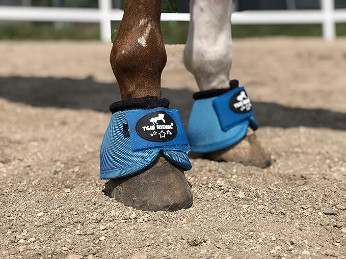 TGW RIDING 2520D Horse Bell Boots No-Turn Horse Bell Boots, Equine Ballistic Hoof Overreach Bell Boot, Pair