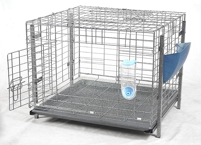 Stackable Rabbit Cage with Feeder and Water Bottle, 24 x 24 x 16 inches, Guinea Pig Ferret Bunny Hutch (3)