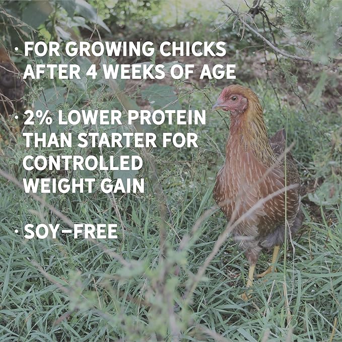 New Country Organics | Organic Grower/Broiler Feed for Growing Chickens | Soy-Free | 19% Protein | Certified Organic and Non-GMO | 25 lbs