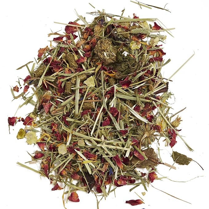 Tropical Carnival Natural Behaviors Grain-Free Guinea Pig Food – 4 Pounds, High-Fiber Timothy Hay Blend with Flowers & Leaves, Supports Natural Foraging, Chewing, and Digestive Health, Added Vitamin C