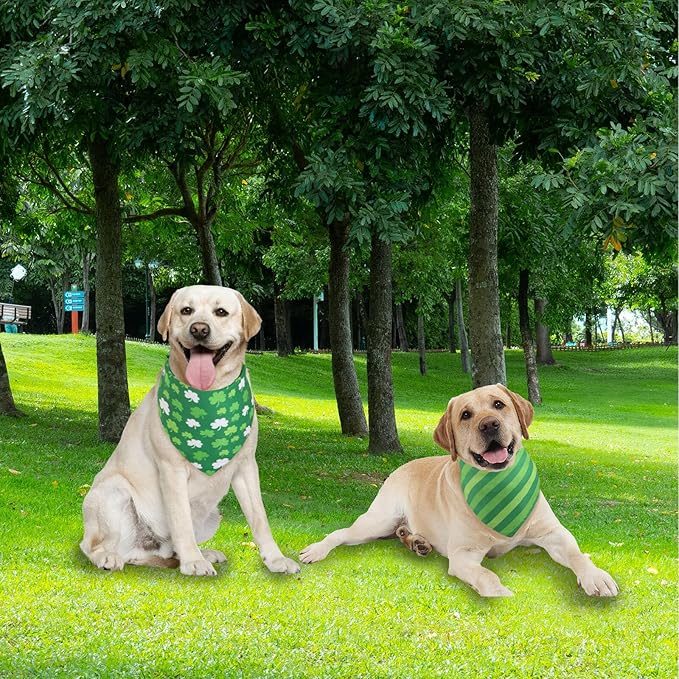 Lucky Dog Bandana Spring -1 Pack, Premium Durable Triangle Reversible Dog Scarf, Adjustable Puppy Bandana Breed Bib Handkerchief for Girl or Boy Small XS Dogs Cats