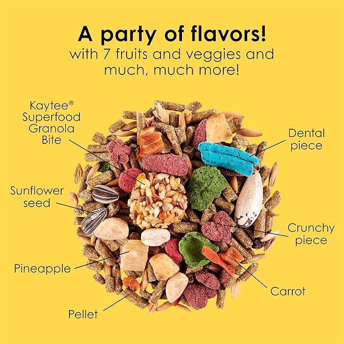 Kaytee Fiesta Chinchilla Food,Nutritious and Fun Blend,Supports Dental Health and Digestion,2.5 pounds,(Pack of 2)
