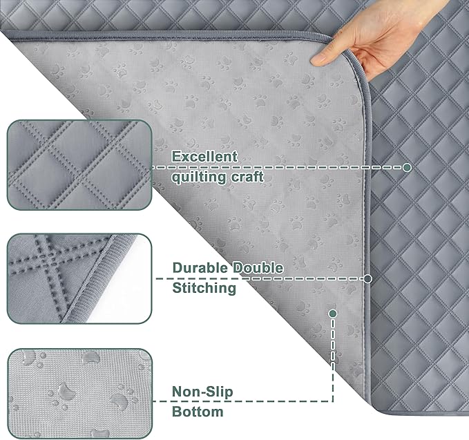 Eterish Reusable Washable Pee Pads for Dogs Extra Large 54'' x 54'' 2 Pack, Absorbent Pet Puppy Dog Training Pads Non-Slip, Waterproof Whelping Potty Pads for Dogs Leak-Proof