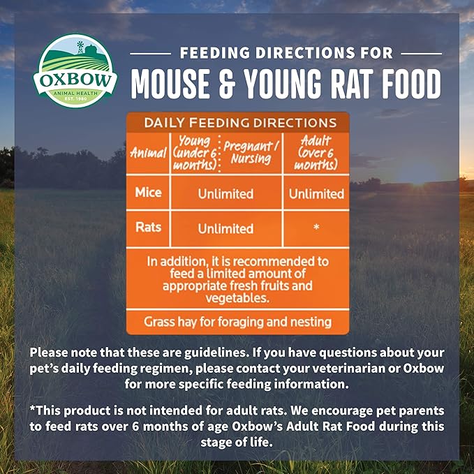 Oxbow Animal Health Garden Select Mouse and Young Rat Food, Garden-Inspired Recipe for Young Rats and Mice of All Ages, Non-GMO, Made in The USA, 2 Pound Bag (Pack of 2)