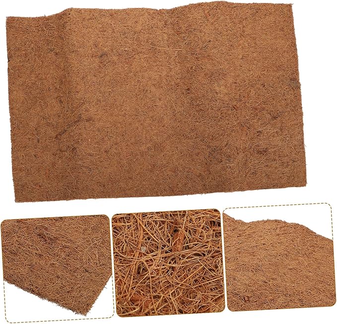 Abaodam Natural Coconut Fiber Mat for Reptiles Breathable Bedding Liner for Terrarium Use Strong Permeability Easy to Clean Non Deforming Reptile Bed Mat