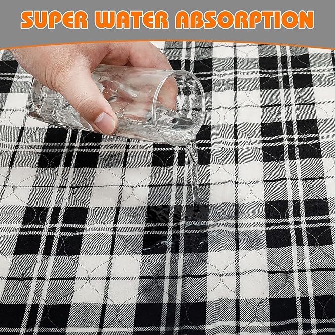KOOLTAIL Reusable Puppy Pads, 2 Pack Washable Pee Pads for Dogs-Waterproof Non-Slip Plaid Puppy Training Pads, Absorbent Whelping Pads for Potty, Crate, Playpen, Bed, Sofa, Dog Large Mat, 36"x 41"