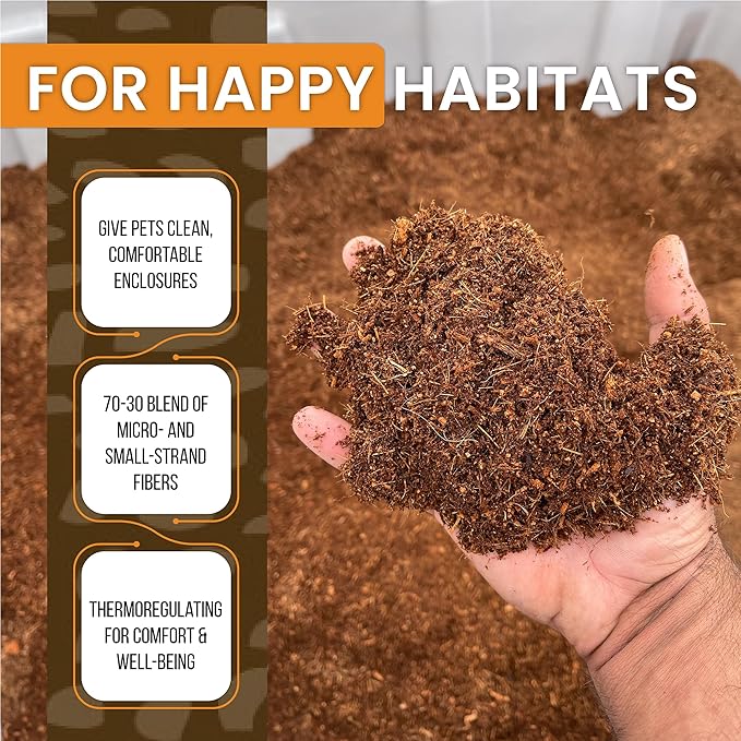 ReptiEarth Reptile Bedding, Fluffy Coconut Fiber Substrate 12 Quart Organic Coco Ready to Use for Bioactive Snake Terrarium, Lizard Tanks with Plants, for Frog, Tarantula or Hermit Crab Habitat