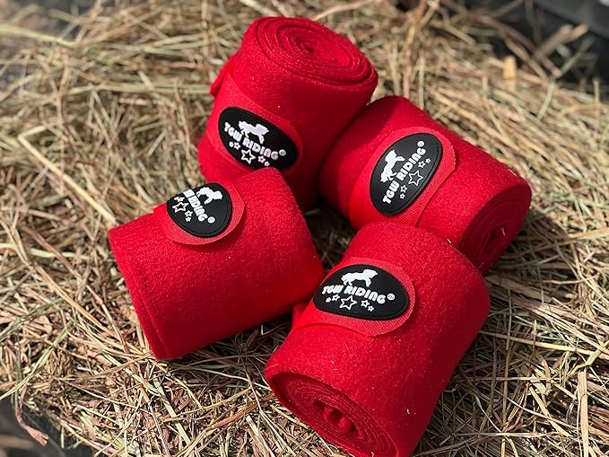 TGW RIDING Horse Polo Leg Wraps, Horse Leg Wraps, Horse Fleece Bandages,4-Pack
