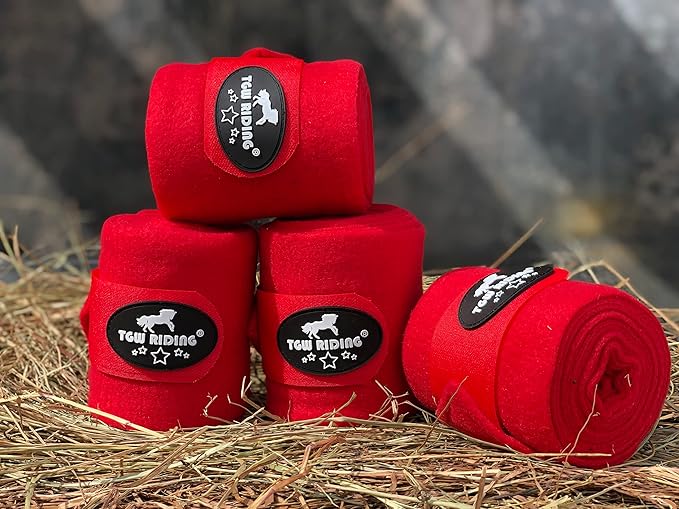 TGW RIDING Horse Polo Leg Wraps, Horse Leg Wraps, Horse Fleece Bandages,4-Pack