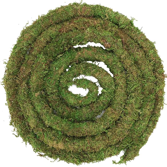 USMOLA Moss Vine for Reptiles, Bendable Climbing Vines Reptile Tank Accessories, Natural Moss Rope for Leopard Gecko, Lizard, Snake, Chameleon, Frog Terrarium Decor (Jungle Green, 9.8 FT)
