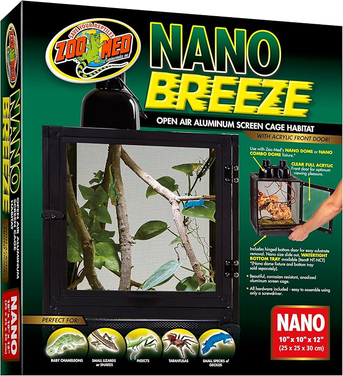Zoo Med Labs Nano Breeze Alumuninum Screen Cage 10 x 10 x 12
