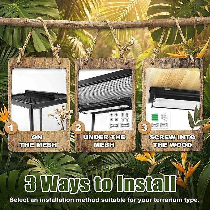T5 HO UVB Reptile Light Kit, 6.4" Fixture with 4W 5.0 UVB Tube, Suitable for Rainforest Reptiles Including Crested Geckos