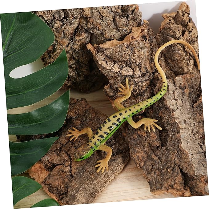 4pcs Cork Bark Reptile Decor Natural Tree Bark Climbing Platforms Reptiles Terrariums Background Cork Wood Habitat Tank Decoration for Snake Basking Lizard Hiding and Safe, Random Shape and Size