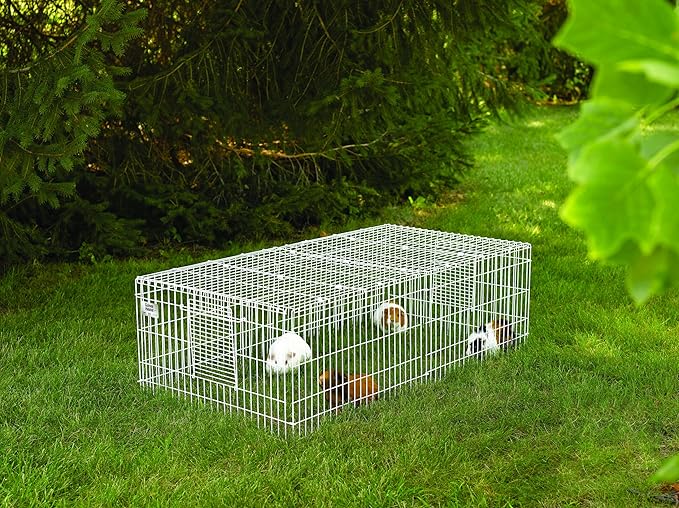 MidWest Homes for Pets Guinea Habitat Plus Cage, Includes Divider Panel and Hinged Top, Washable PVC Canvas Bottom, Expandable Small Animal Cage for Guinea Pigs, 171GHP