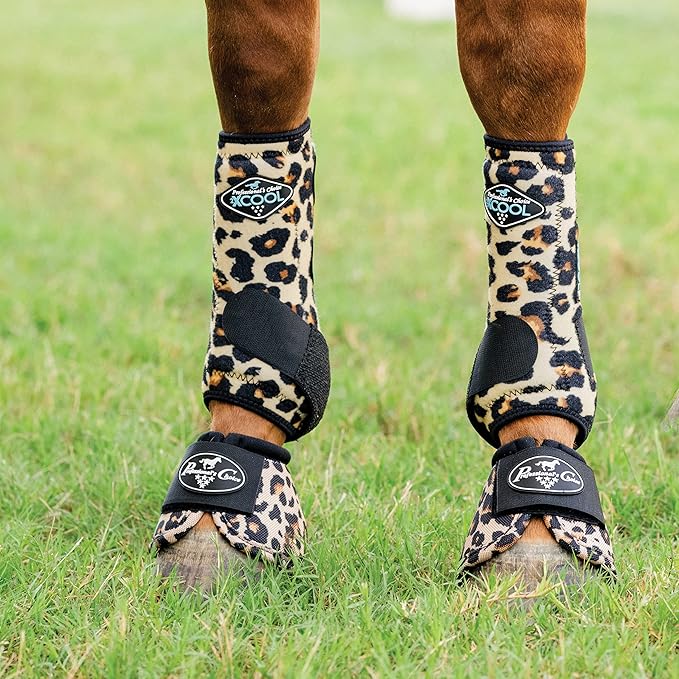 Professionals Choice Professional's 2XCool Limited Edition 2 Pack Splint Boots Cheetah S