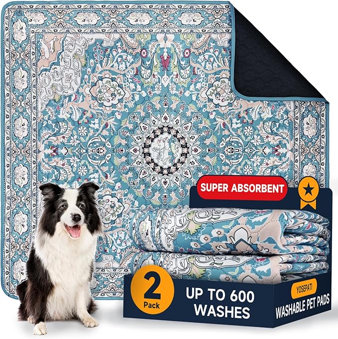 Washable Pee Pads for Dogs 2 Pack, Puppy Pads with Pheromones, 2026 Upgraded PuppyPad 36" x 41" Waterproof Non-Slip Reusable Puppy Pad with Fast Absorbent,Leakproof Whelping Pads for Pet Housebreaking