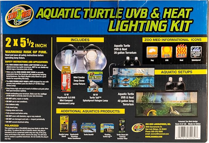 Zoo Med Aquatic Turtle UVB & Heat Lighting Kit