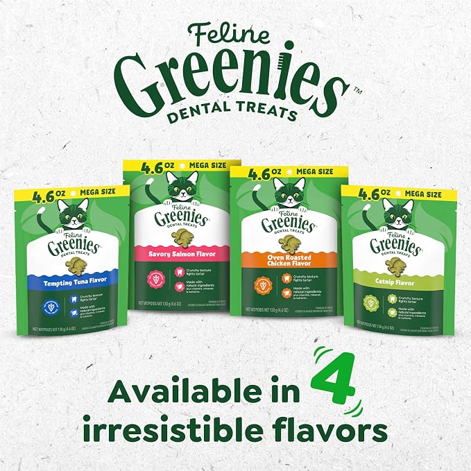 Greenies Feline Natural Dental Cat Treats, Tempting Tuna Flavor, 2.1 oz - Image 9
