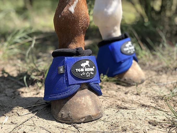 TGW RIDING 2520D Horse Bell Boots No-Turn Horse Bell Boots, Equine Ballistic Hoof Overreach Bell Boot, Pair