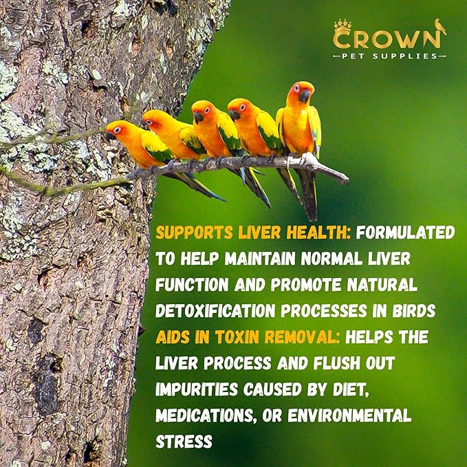 Liver Support Supplement for Birds – 100g Vitamin & Herbal Blend with Milk Thistle, Amino Acids & B Vitamins – Supports Detox, Digestion, Eye Health & Metabolism