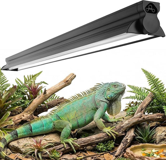 T5 HO UVB Reptile Light Kit, 34.5" Fixture with 21W 5.0 UVB Tube, Suitable for Rainforest Reptiles Including Adult Green Iguanas