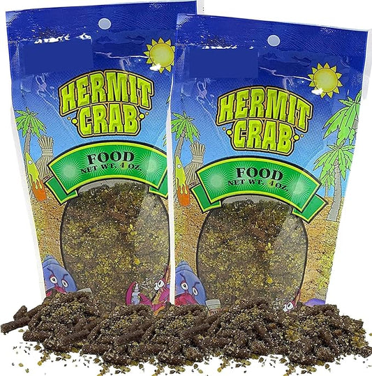 Needzo Hermit Crab Food, Natural Supplies and Habitat Necessities for Pet Crabs, 2 Pack, 4 Ounces (2 Pack Food)