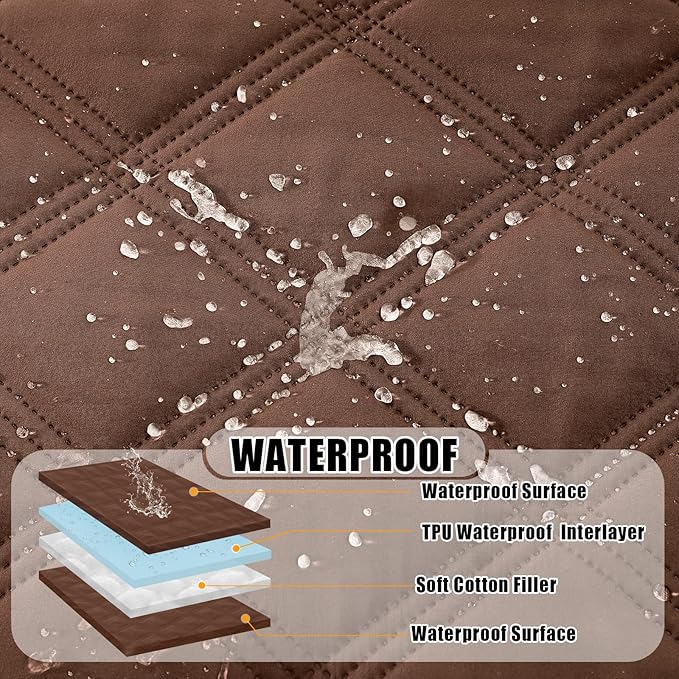 Smiry Waterproof Dog Bed Cover Blanket 40x50, Soft Reversible Pet Blanket, Washable Leakproof Cats Dogs Couch Cover for Sofa, Couch, Furniture, Brown/Brown