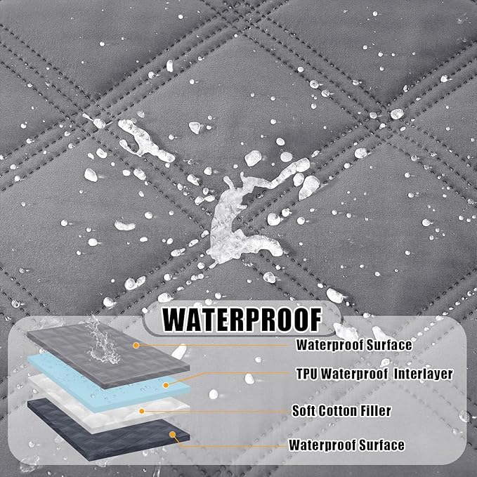 Smiry Waterproof Dog Bed Cover Blanket 30x82, Soft Reversible Pet Blanket, Washable Leakproof Cats Dogs Couch Cover for Sofa, Couch, Furniture, Lattice, Grey/Dark Grey