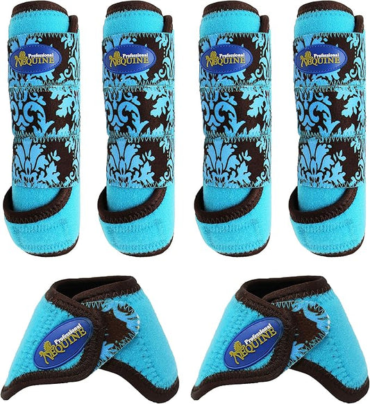 Horse Medium 4-Pack Sports Medicine Splint & Bell Boots 4169D