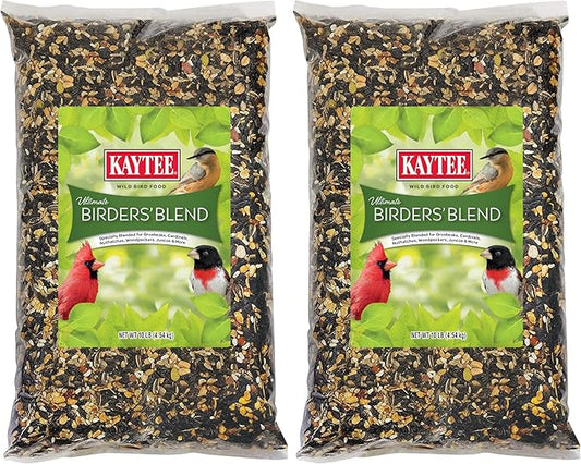Kaytee Ultimate Birder's Blend Food,Wild Bird Seed for Grosbeaks,Cardinals,Nuthatches,Woodpeckers & More Outside Feeders,10 Pound,(Pack of 2)