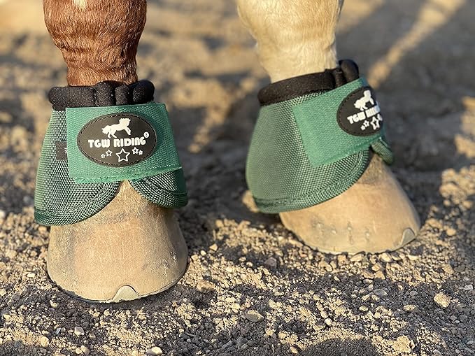TGW RIDING 2520D Horse Bell Boots No-Turn Horse Bell Boots, Equine Ballistic Hoof Overreach Bell Boot, Pair