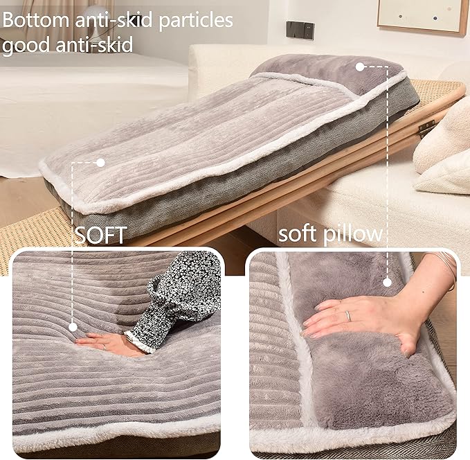 Dog Bed for Large Dogs, Dog Mattress with Pillow for Crate Kennel, Sofa pet Bed, Super Soft pet Bed for Medium, Jumbo, Small Dogs Breeds (Grey, XX-Large:(46"x30"x4")