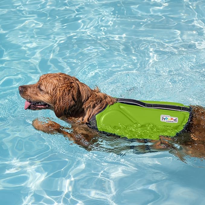 Outward Hound Dawson Swim Green Dog Life Jacket, Small