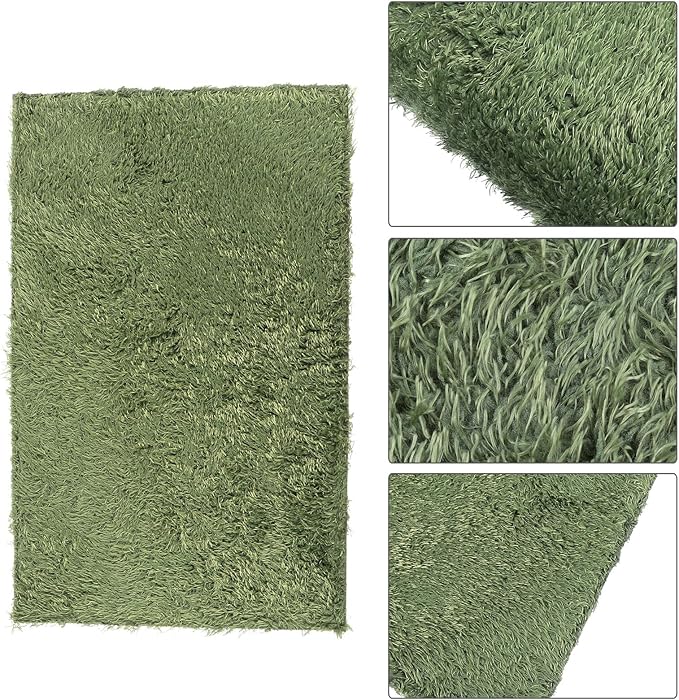 Toyvian 2pcs Moss Reptile Carpet Mat Terrarium Liner Bedding for Turtles Lizards Bearded Dragons Geckos Non-Adhesive Moisture Retentive Artificial Lawn for Pets Habitat