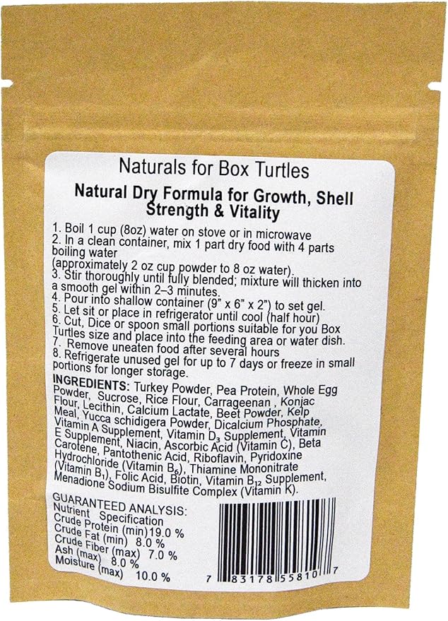 Nature Zone Naturals for Box Turtles, 2 oz, for Ornate. Eastern, Western, Land Turtle, Box Turtle Food