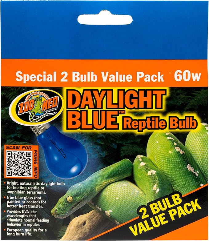 Zoo Med (6 Boxes) 2-Pack Daylight Blue Reptile Bulb, 60-watt