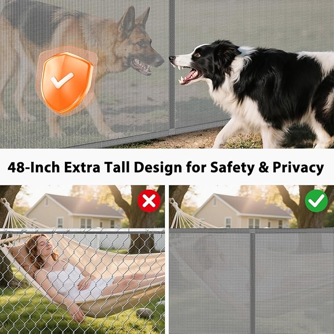 250" Extra Wide Retractable Baby Gates, Reinforced 21ft Large Baby Gate Retractable Pet Gates for Wide Openings, 48" Extra Tall Pet Gate Outdoor Retractable Gate, Long Dog Gate Retractable Fence, Gray
