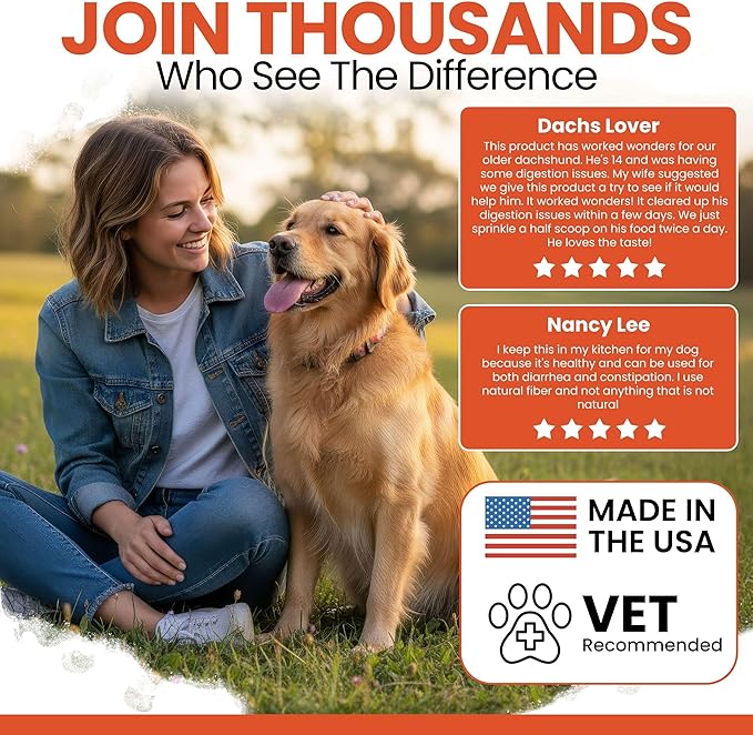 Organic Pumpkin Powder for Dogs - 16 oz of Powder for Dog Digestion with 5cc Scoop - Made with Pumpkin, Apple, and Carrots - Made in The USA