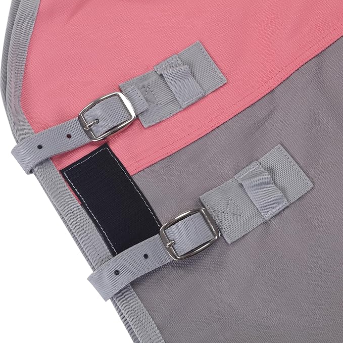 LEAFOREST 1200 Denier Waterproof Mini Shetland Rug Pony Rug Foal Rug Turnout Rug (no Filling) Pink Grey 39IN