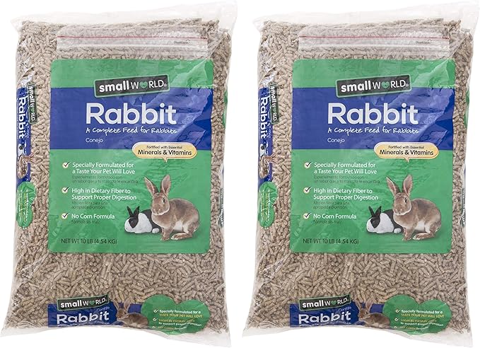 Small World Rabbit, Complete Feed for Rabbits, Fortified with Essential Minerals & Vitamins, 10 lb (Pack of 2)