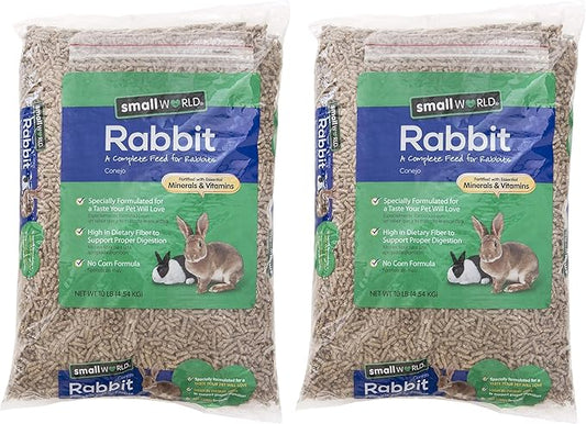 Small World Rabbit, Complete Feed for Rabbits, Fortified with Essential Minerals & Vitamins, 10 lb (Pack of 2)