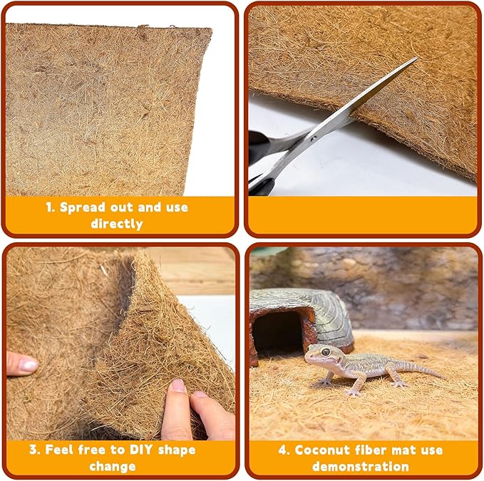 Hamiledyi 78.7x15.7in Reptile Carpet Coconut Fiber Substrate Large Snake Bedding Coco Liner Roll Mat for Bearded Dragon Tortoise Lizard Habitat Pad Garden Decoration