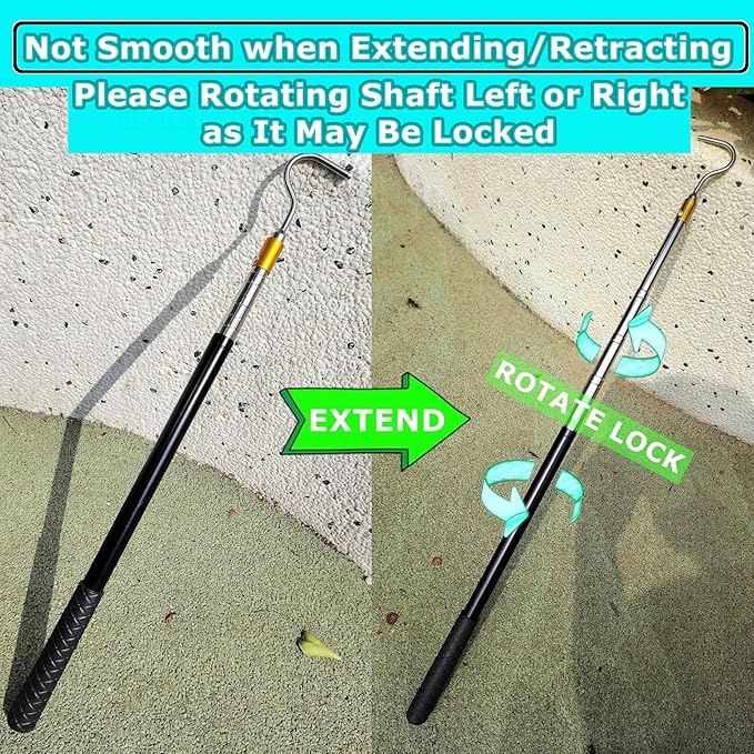 61" Snake Hook Reptile Catcher Stick Pole, Snake Handling Tool kit for Rattlesnakes Copperhead Removal Catching