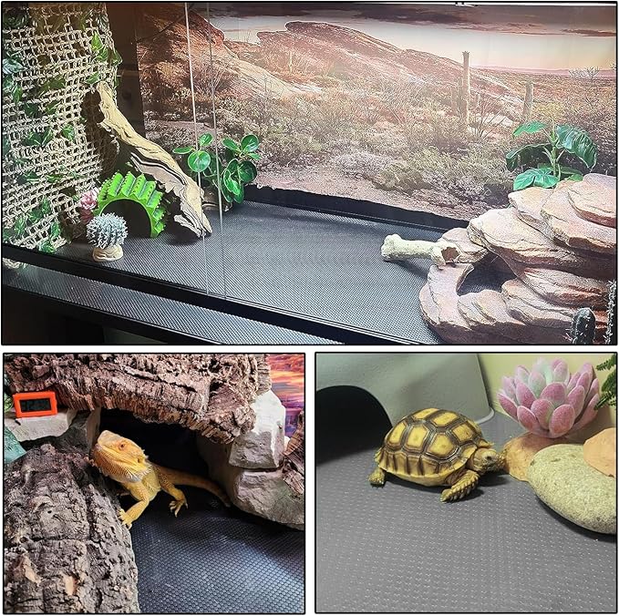Reptile Carpet Reptile Mat 2 Pack Bearded Dragon Leopard Gecko Substrate Bearded Dragon Tank Flooring Snake Tortoise Bedding Bearded Dragon Tank Accessories 17.5?€??€? x 79.7?€??€? -Two-Tone