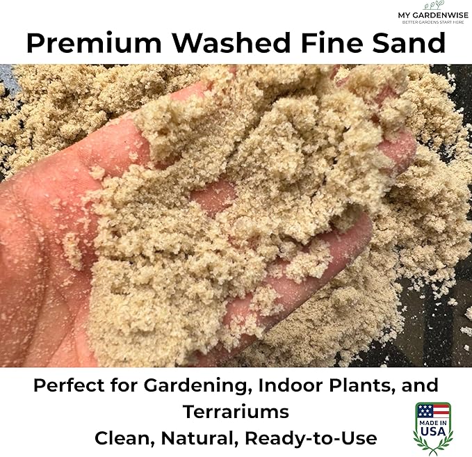 GARDENWISE Fine Sand for Plants – Horticultural Sand for Succulents, Cactus, Potting Mixes, Terrariums & Decorative Indoor Gardens, Made in USA (1 Quart - 2.8 lbs)